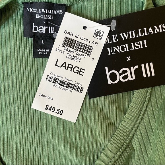 Nicole Williams English Bar III Cutout Ribbed Bodysuit Green(Size L) - Picture 5 of 11